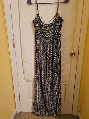 Full Tilt Black and White Printed Maxi Dress